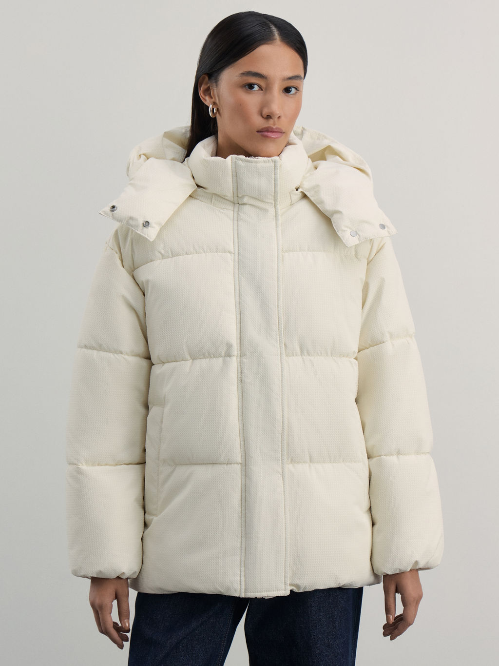 Куртка с капюшоном из фактурной ткани / Zarina  фото 3