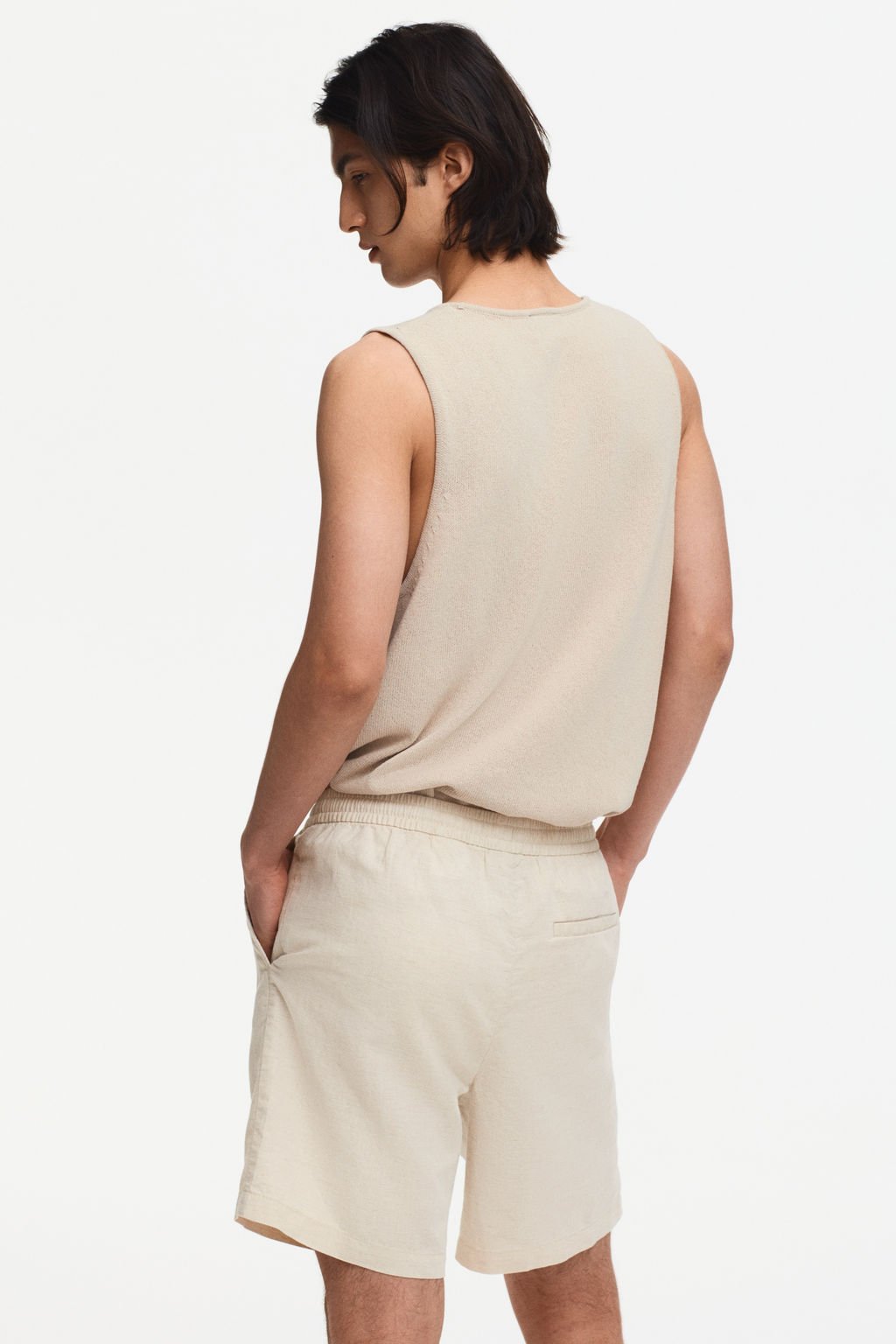 Pantal?n corto en mezcla de lino Regular Fit - H&m фото 9