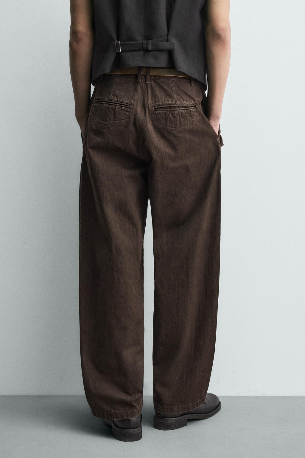 PANTAL?N RELAXED FIT BOLSILLO PETO / Marr?n - Zara фото 3