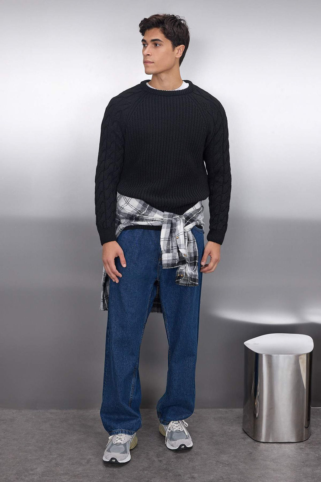 TRENDYOL MAN Ekru Casual Unisex Regular Fit Yunlu Bisiklet Yaka Sac Orgu Detayl? Triko Kazak TMNAW22KZ2059 - Trendyolmilla фото 66