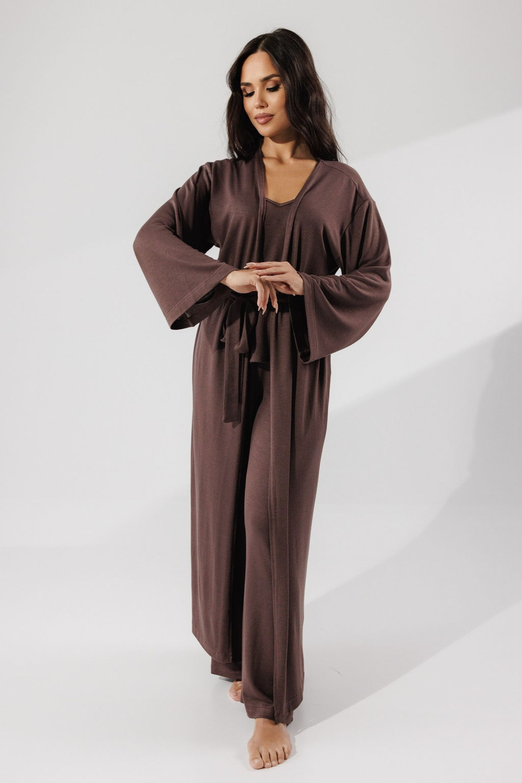 1524 КОРИЧНЕВЫЙ КАРДИГАН - Karolina фото 3