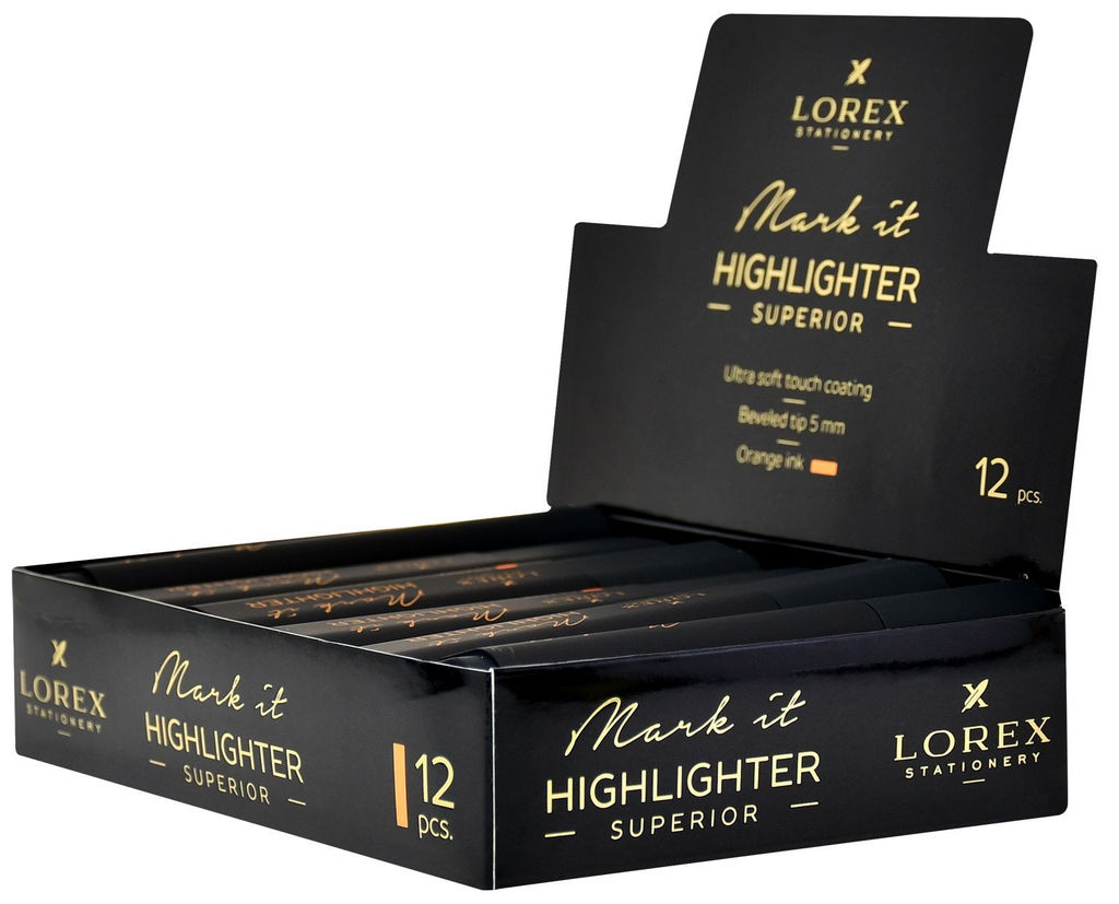 Цена за 2 шт. Маркер текстовый LOREX Mark it SUPERIOR 1-5 мм оранжевый неон, скошенный, soft touch