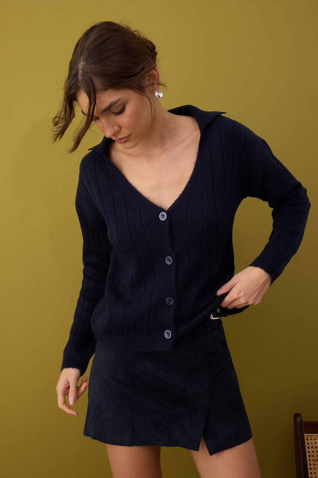 Ekru Yunlu Basic Polo Yaka Triko H?rka TWOAW26HI00084 - Trendyolmilla фото 2