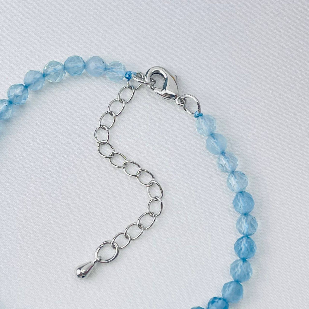 Браслет из Аквамарина (градиент) 17,5 см +