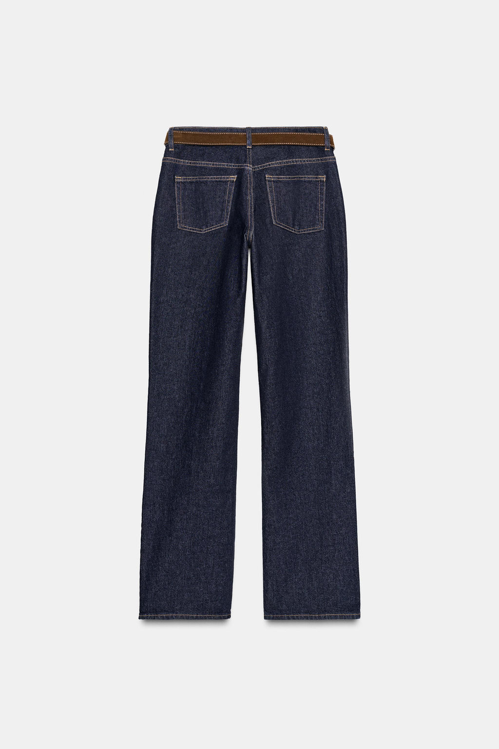 Z1975 STRAIGHT SLIM MID-WAIST BELTED JEANS - Zara фото 8