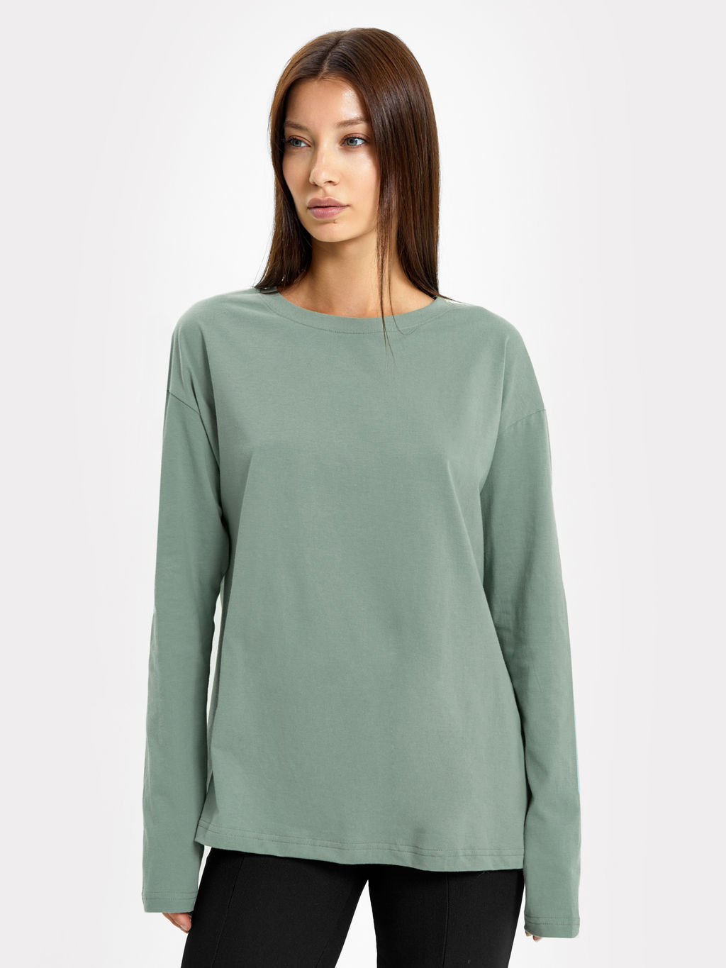 Джемпер женский в пыльно-зеленом оттенке шалфей 122868