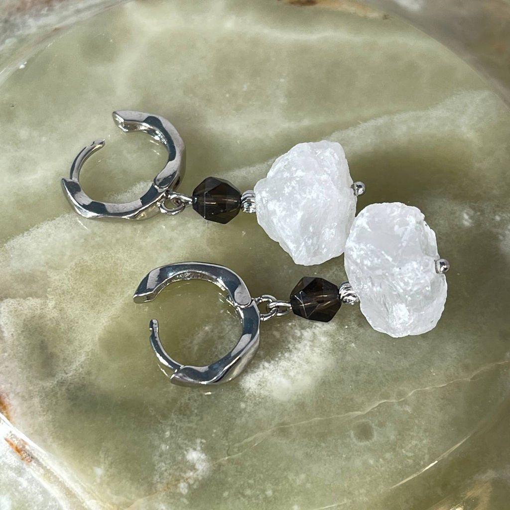 Серьги из Раухтопаза и Горного Хрусталя - Радуга самоцветов фото 4