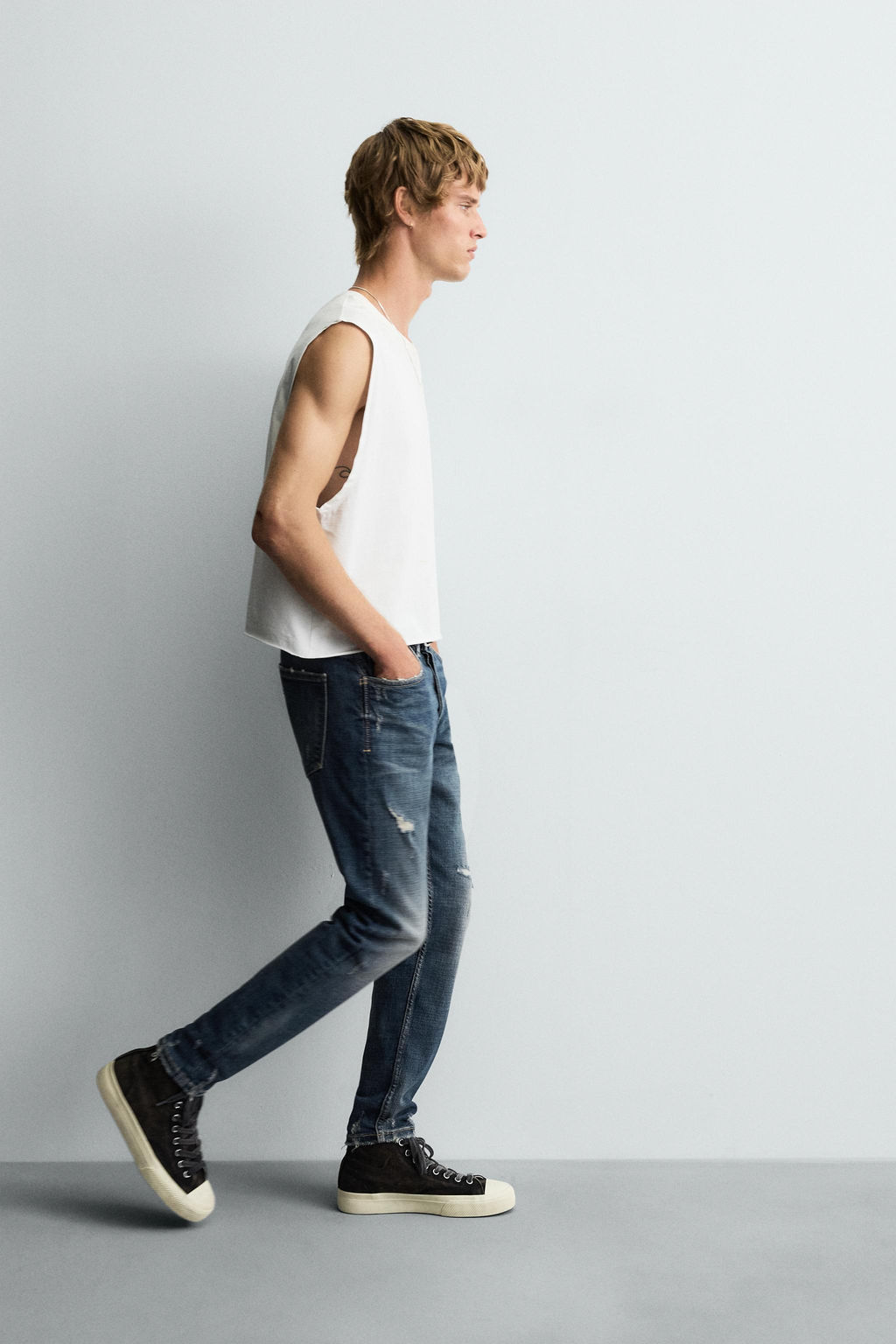 RIPPED SKINNY FIT JEANS - Zara фото 6