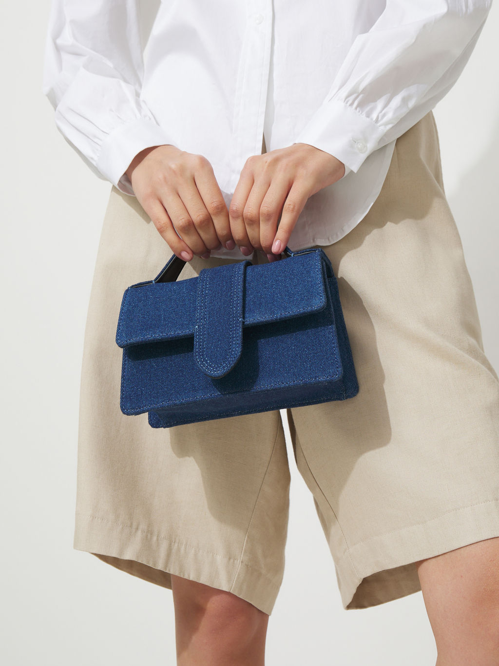 Женская сумка с ручками из денима TENDANCE Артикул 4248262, темно-синий  фото 6