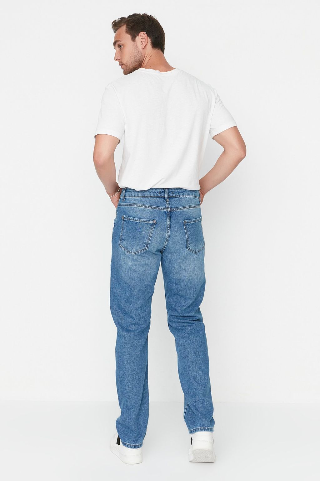TRENDYOL MAN Mavi %100 Pamuk Straight Fit Jeans TMNAW23JE00011 - Trendyolmilla фото 9