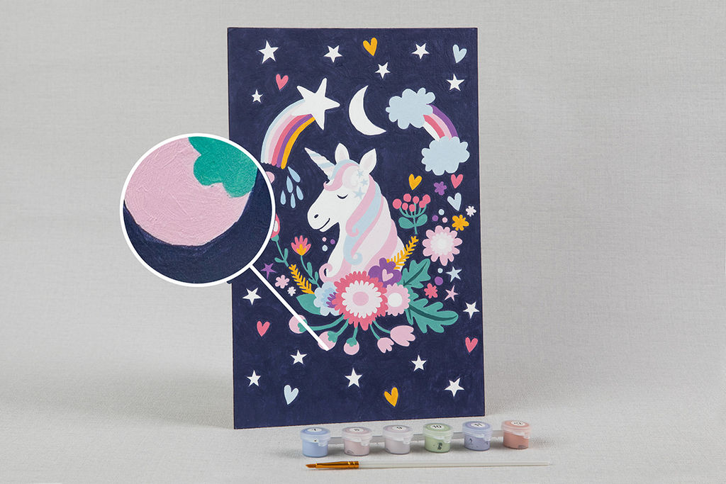 ФРЕЯ PKZ/PS-046 Набор для раскрашивания по номерам (на картоне) 30 х 20 см Нежный единорог