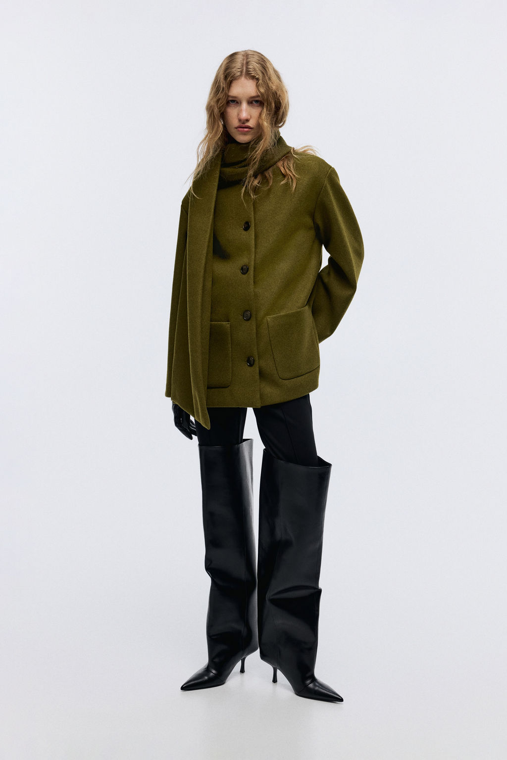 Abrigo con cuello tipo bufanda - H&m фото 7
