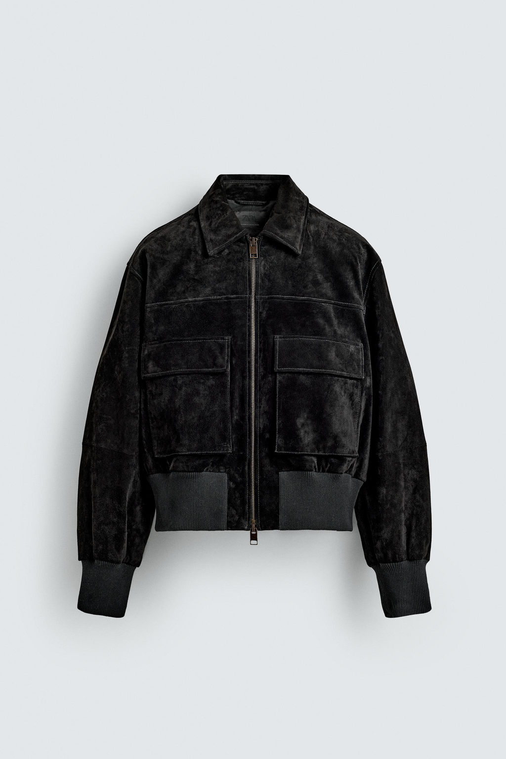 CAZADORA CROPPED FIT PIEL SERRAJE / Negro - Zara фото 7