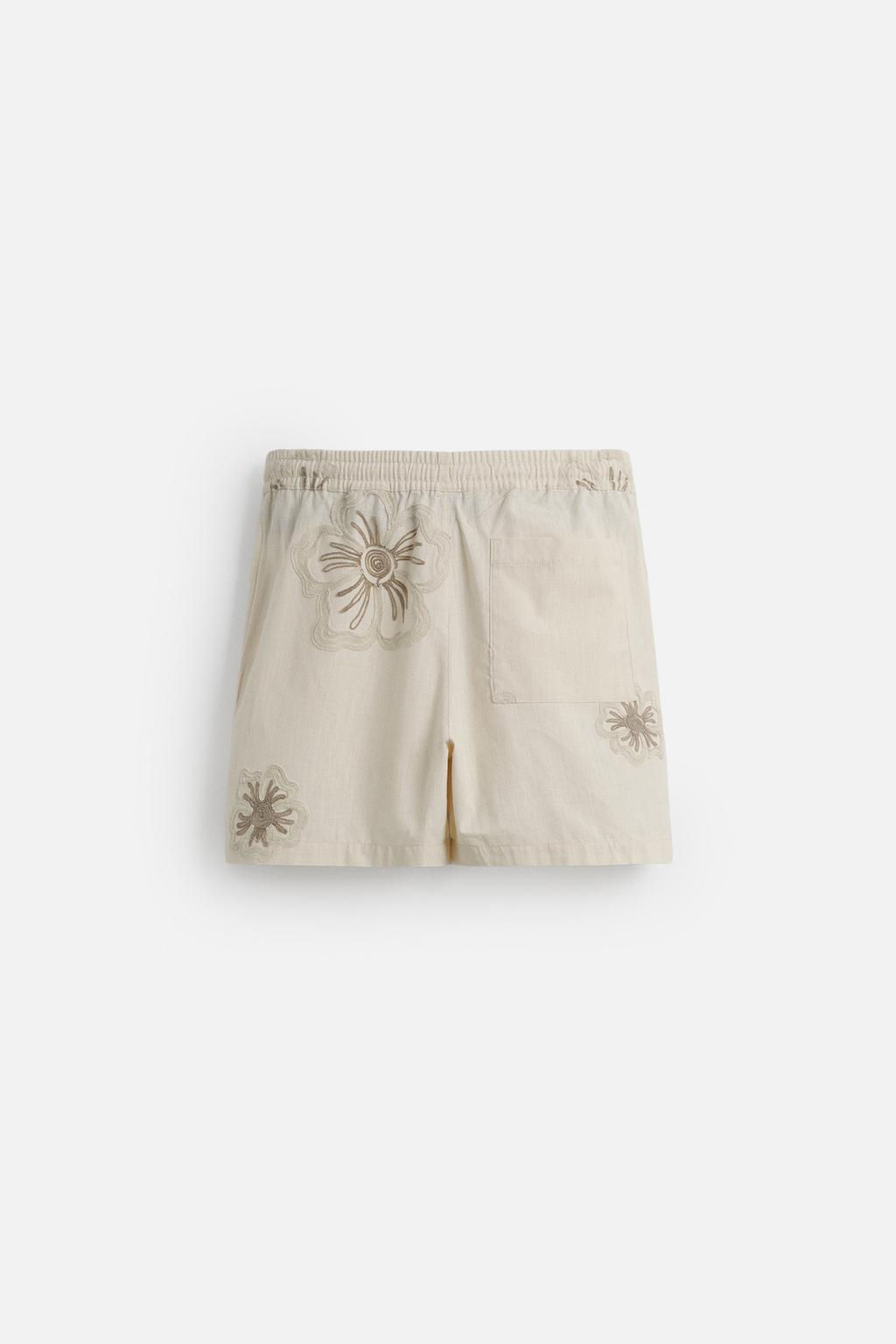BERMUDA SHORTS WITH FLORAL EMBROIDERY - Zara фото 8