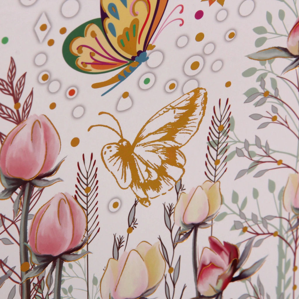 Пакет подарочный "Бабочки" 31*42*12 см