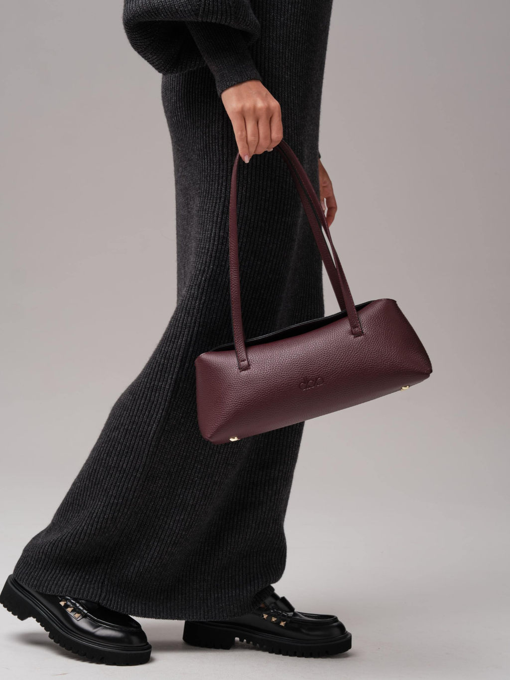 Кожаная сумка Raduy DBR 31127 зимняя вишня  фото 9