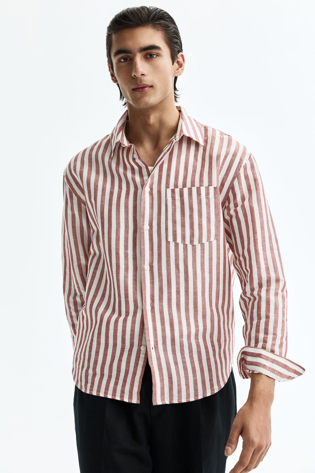 Camisa en mezcla de lino Relaxed Fit - H&m фото 12
