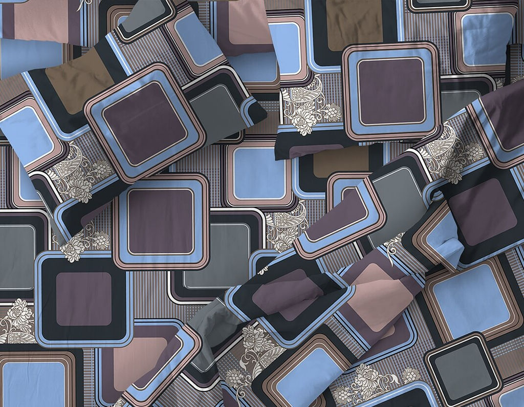 Наволочка 80*80 см, бязь Комфорт (Лабиринт, василек) - Ивановотекстиль фото 3