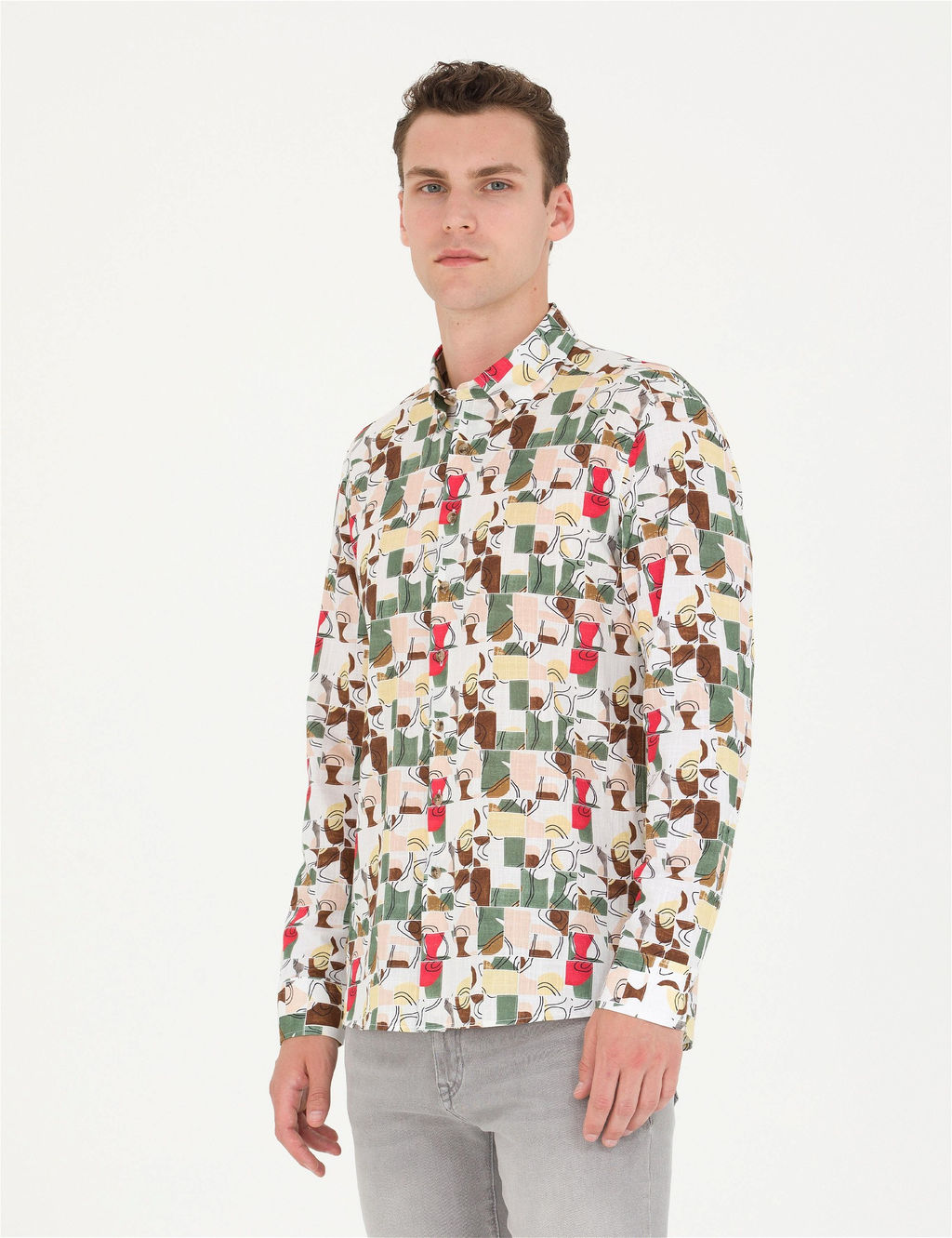 Haki Regular Fit Uzun Kollu G_mlek