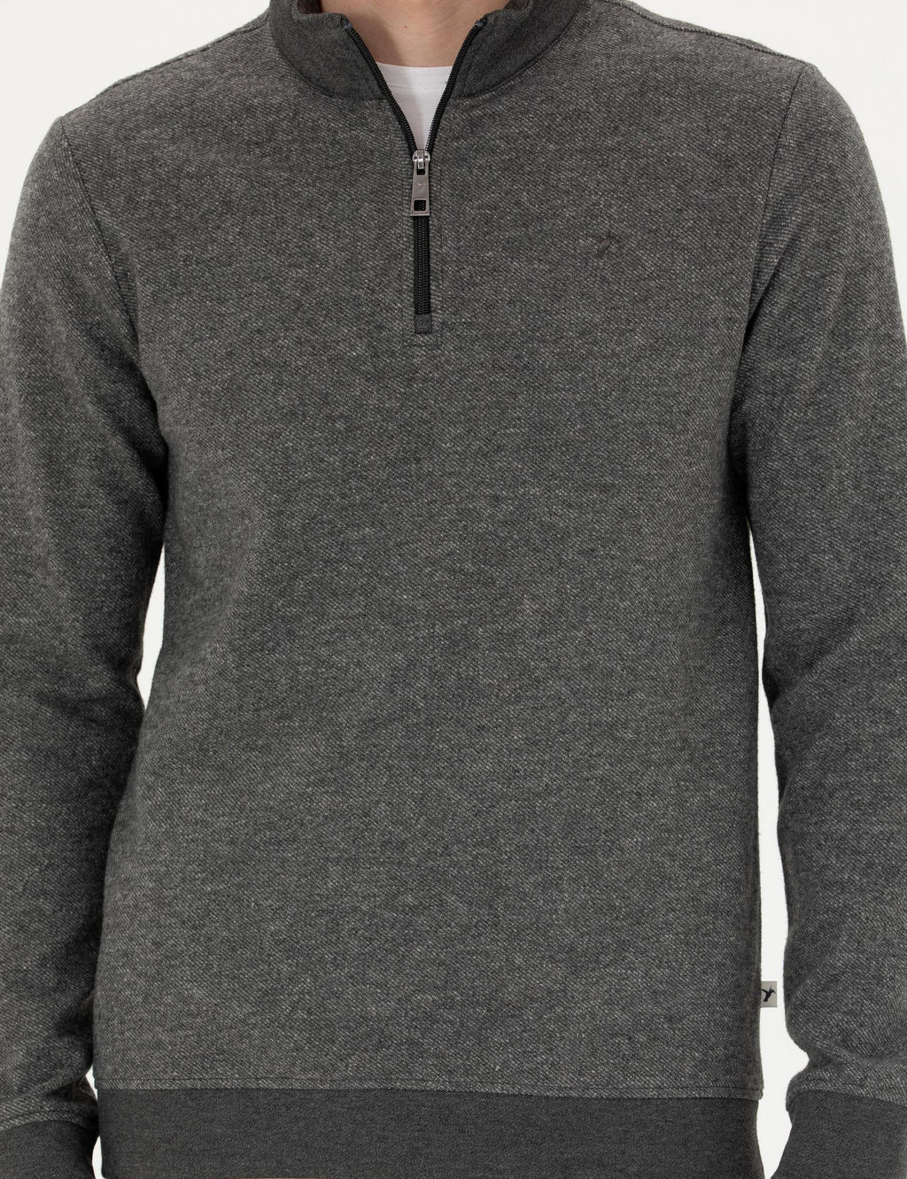 Толстовка на полумолнии антрацитового цвета