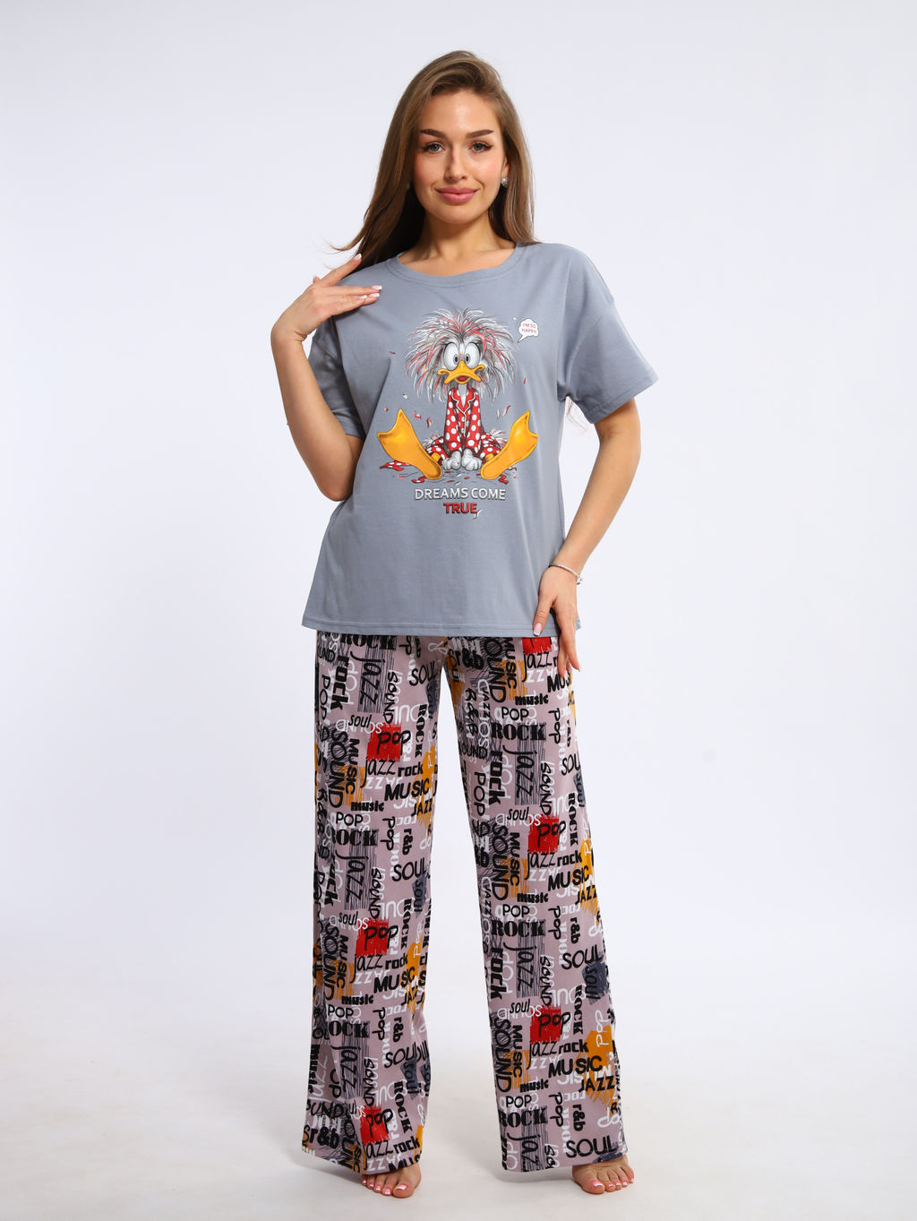 Пижама женская 1-243 (серый)