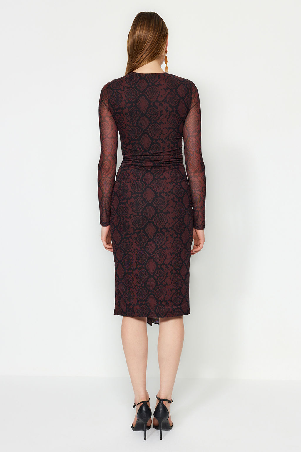 Cok Renkli Hayvan Desenli Anvelop Orme Astarl? Tul S?k Abiye Elbise TPRAW24EL00102 - Trendyolmilla фото 6