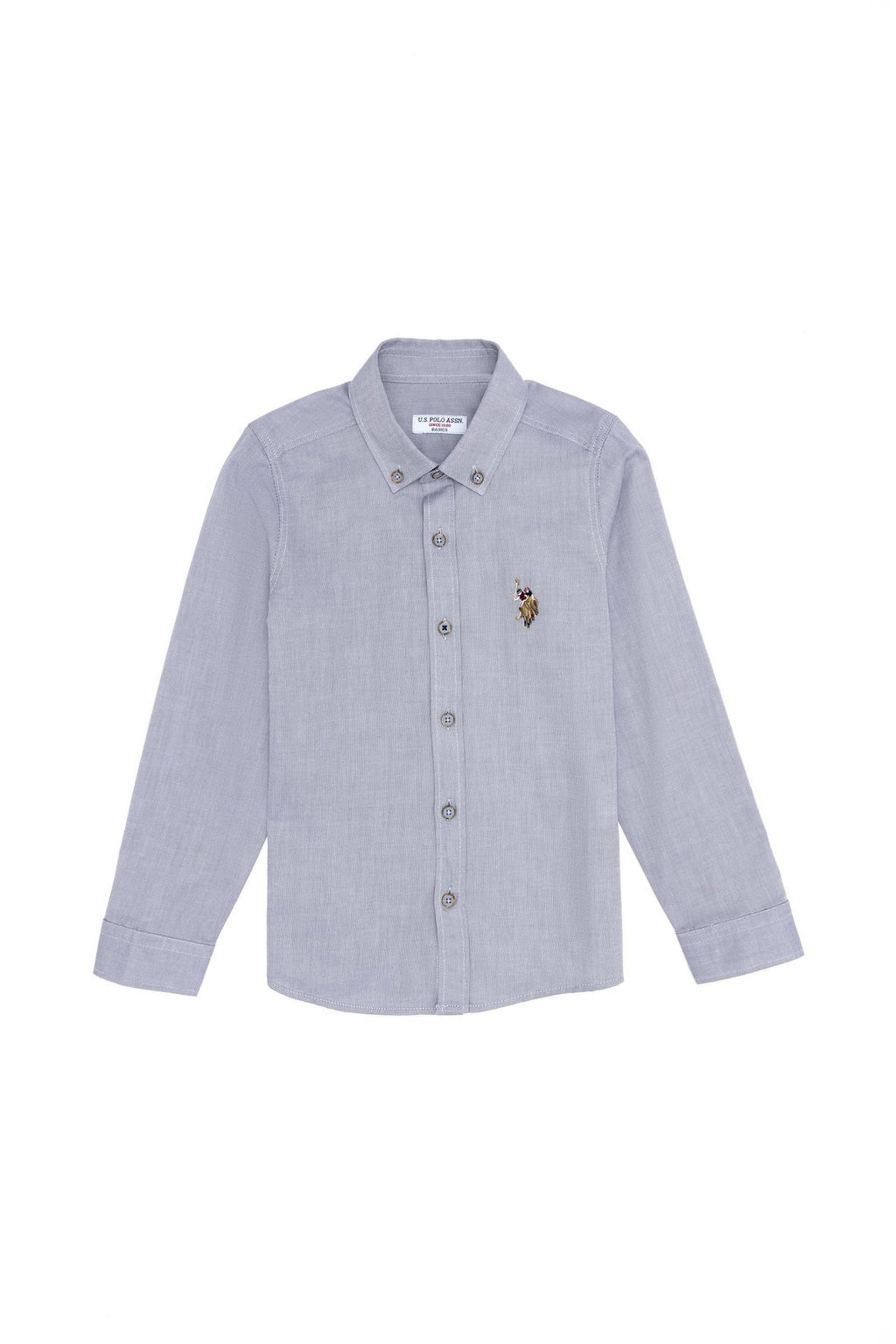 U. S. Polo Assn Серая базовая рубашка с длинным рукавом для мальчика - U.s. polo assn фото 4