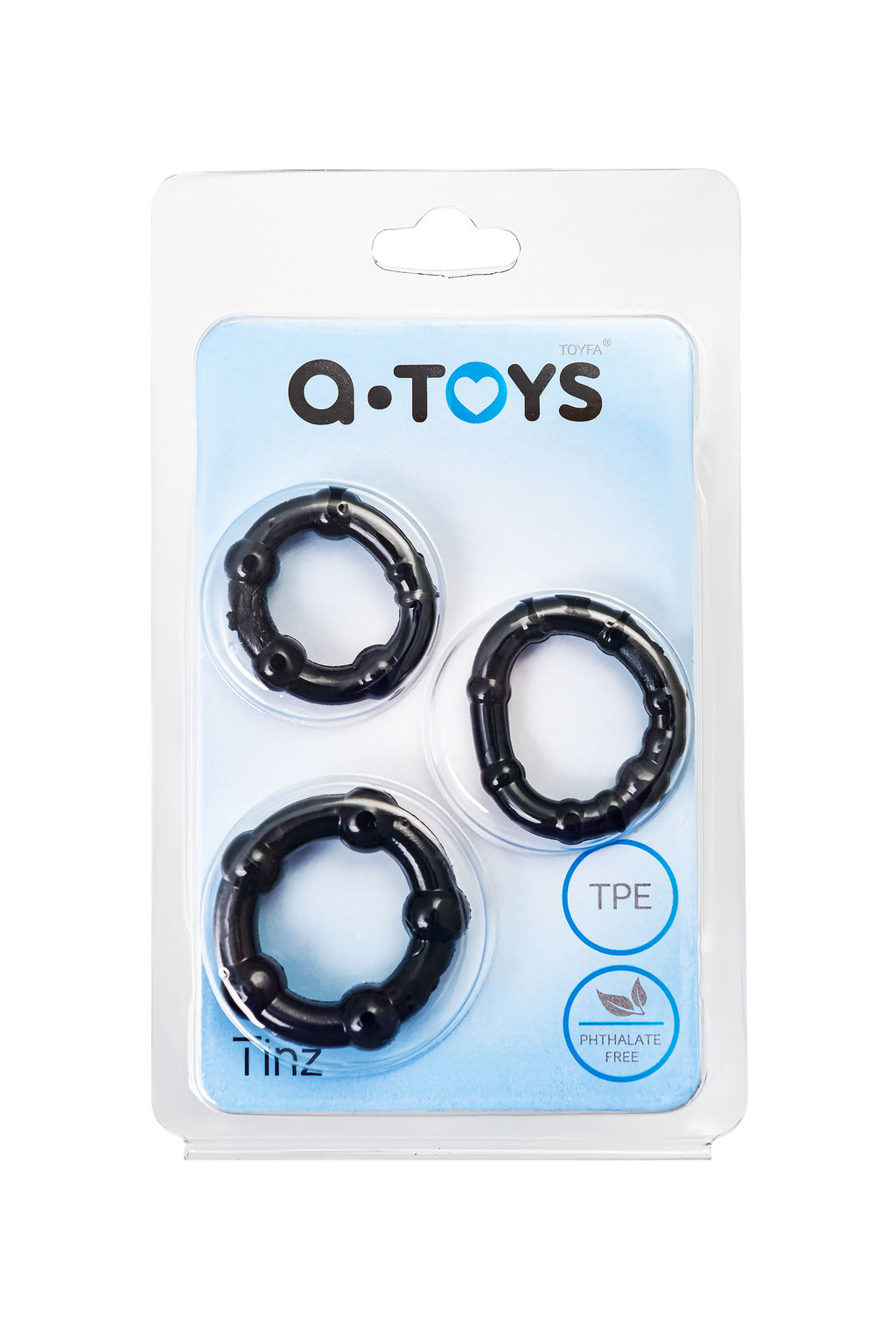 Набор колец A-Toys by TOYFA, TPE, силикон, черные, 3,5/3/2 см