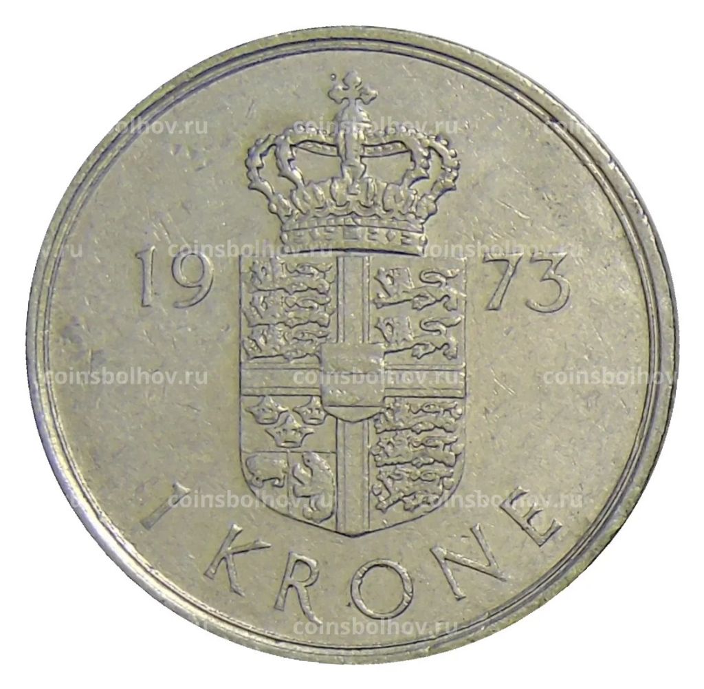 1 крона 1973 года Дания