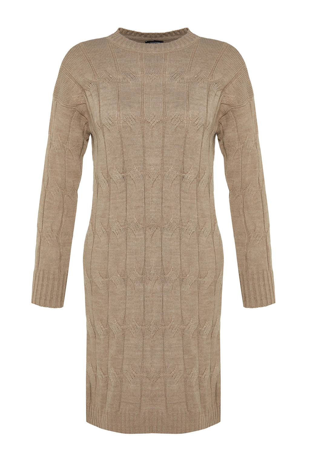 TRENDYOLMILLA Vizon Mini Triko Bisiklet Yaka Elbise TWOAW22EL0027  фото 14