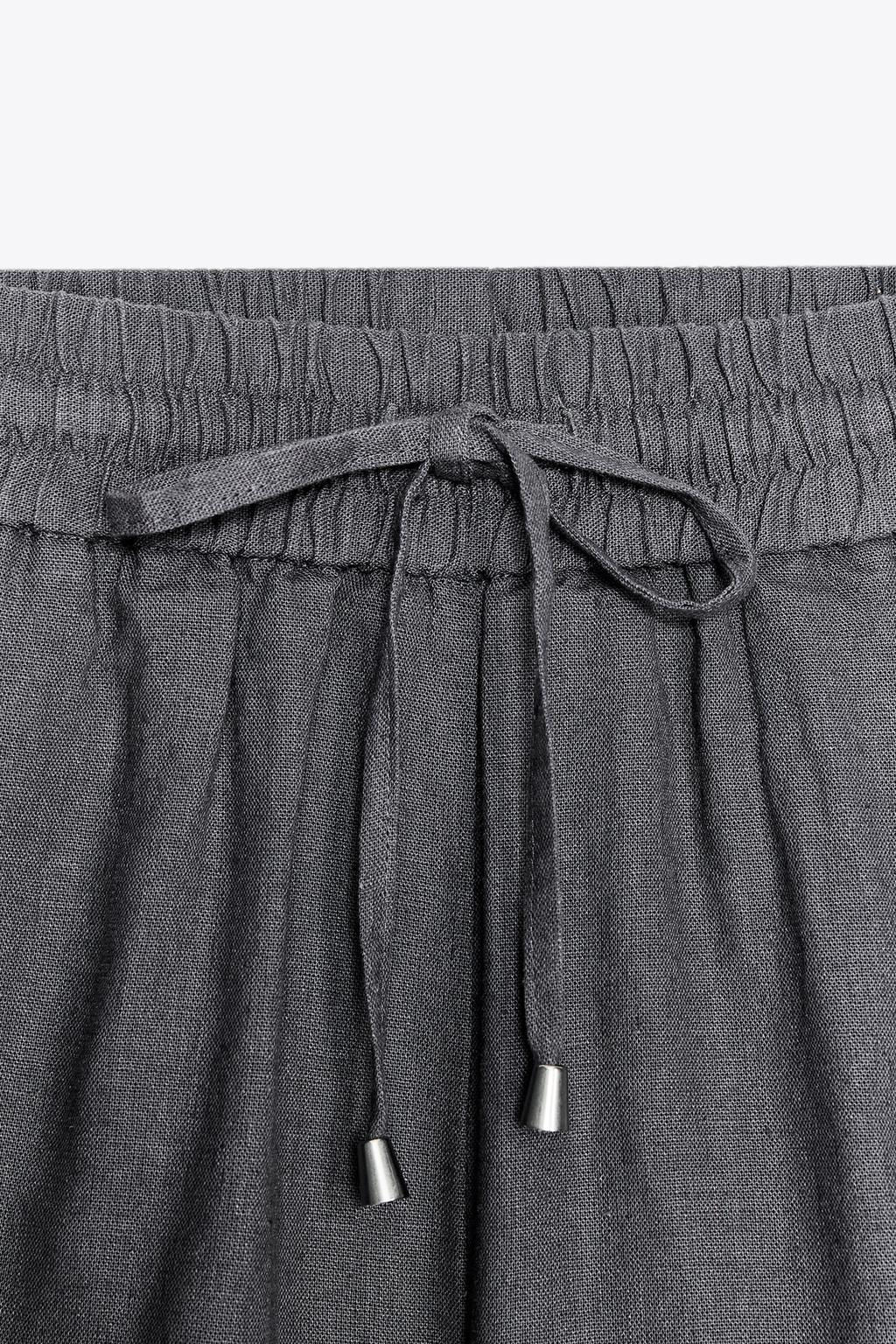 LINEN BLEND BOXER BERMUDA SHORTS - Zara фото 23