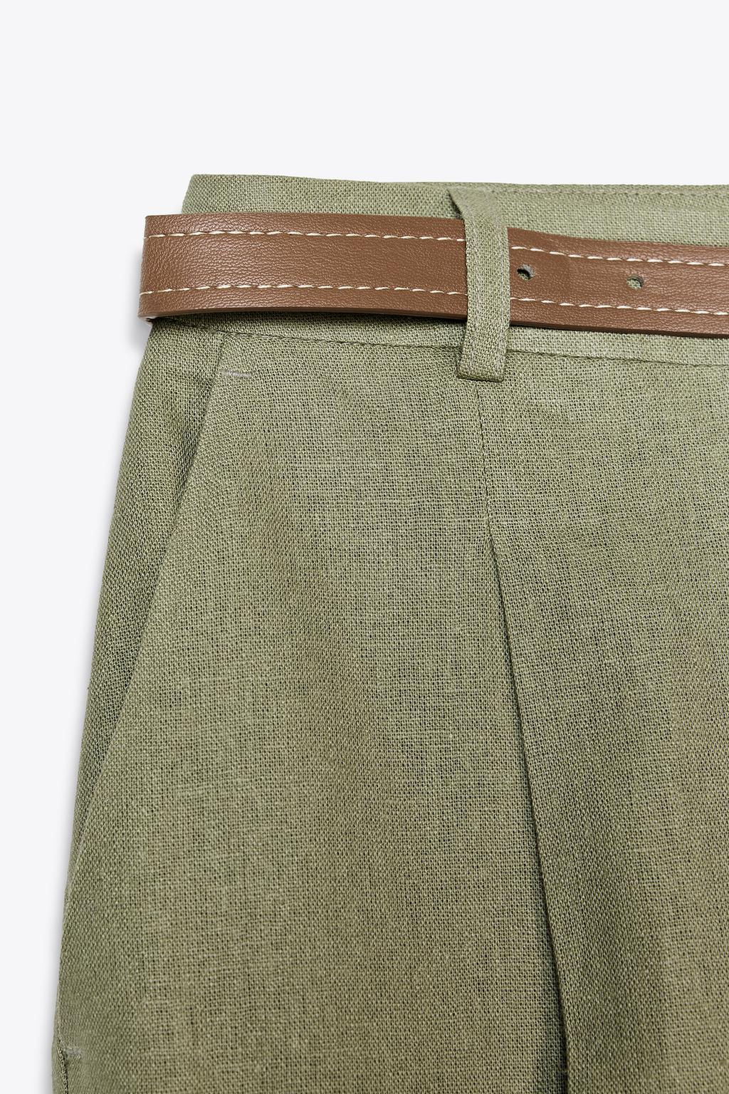 LINEN BELTED STRAIGHT-LEG TROUSERS - Zara фото 43