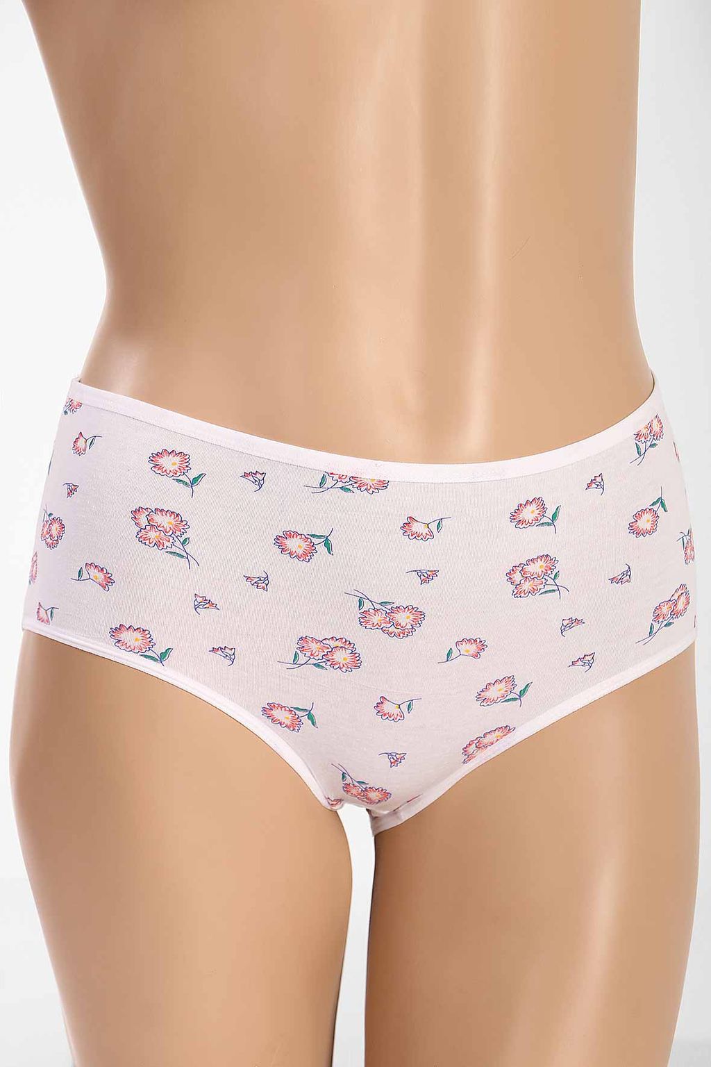 Трусы женские больших размеров белые с цветами