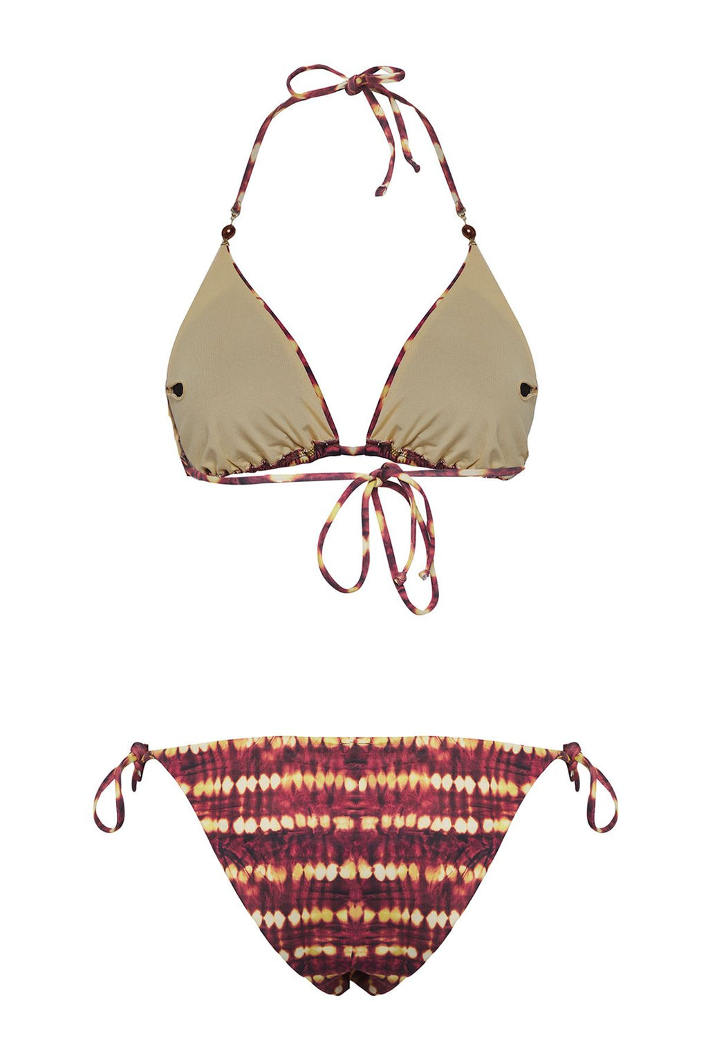 TRENDYOLMILLA Soyut Desenli Ucgen Aksesuarl? Regular Bikini Tak?m? TBESS25BT00025  фото 6