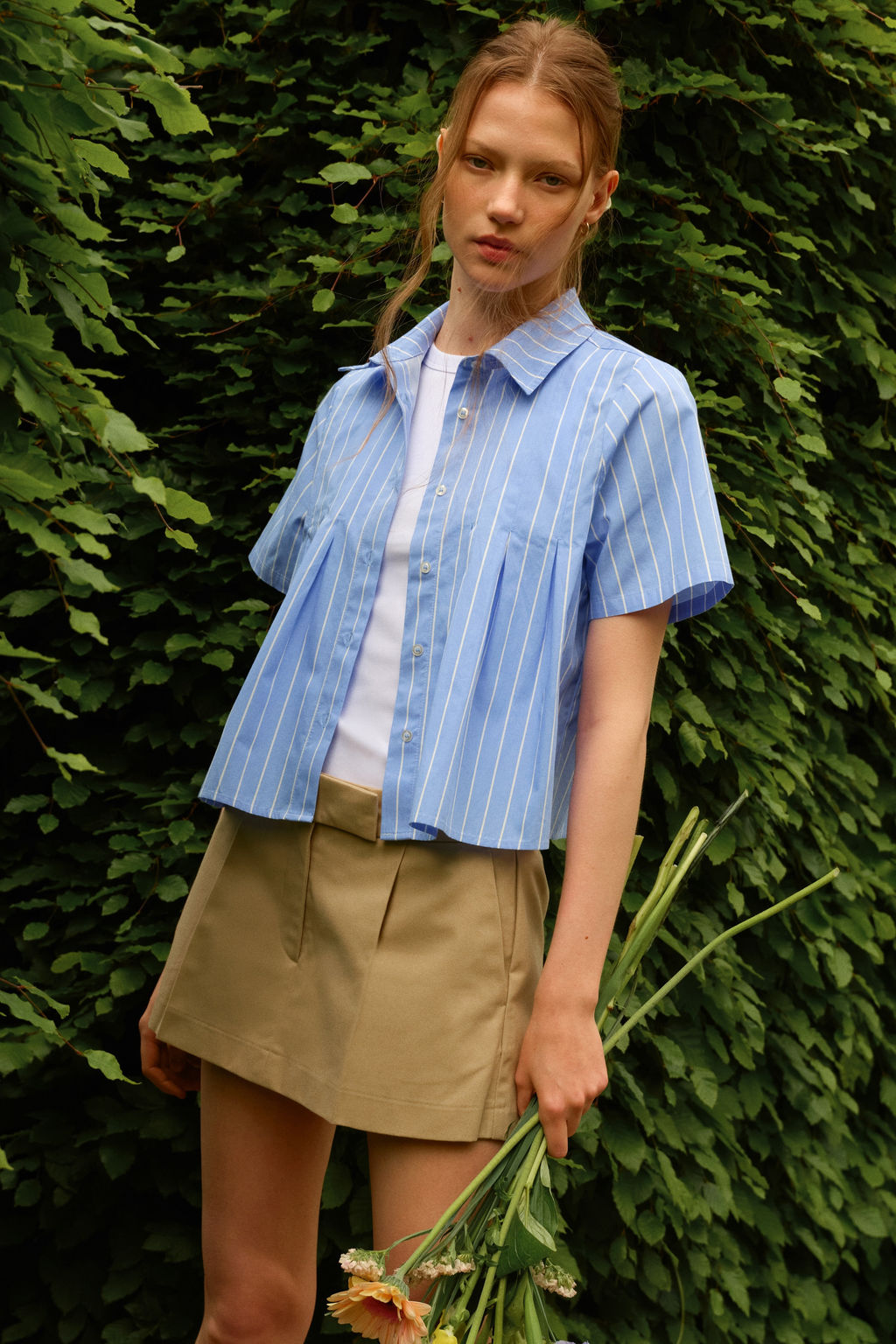 Camisa de popelina con pliegues - H&m фото 7