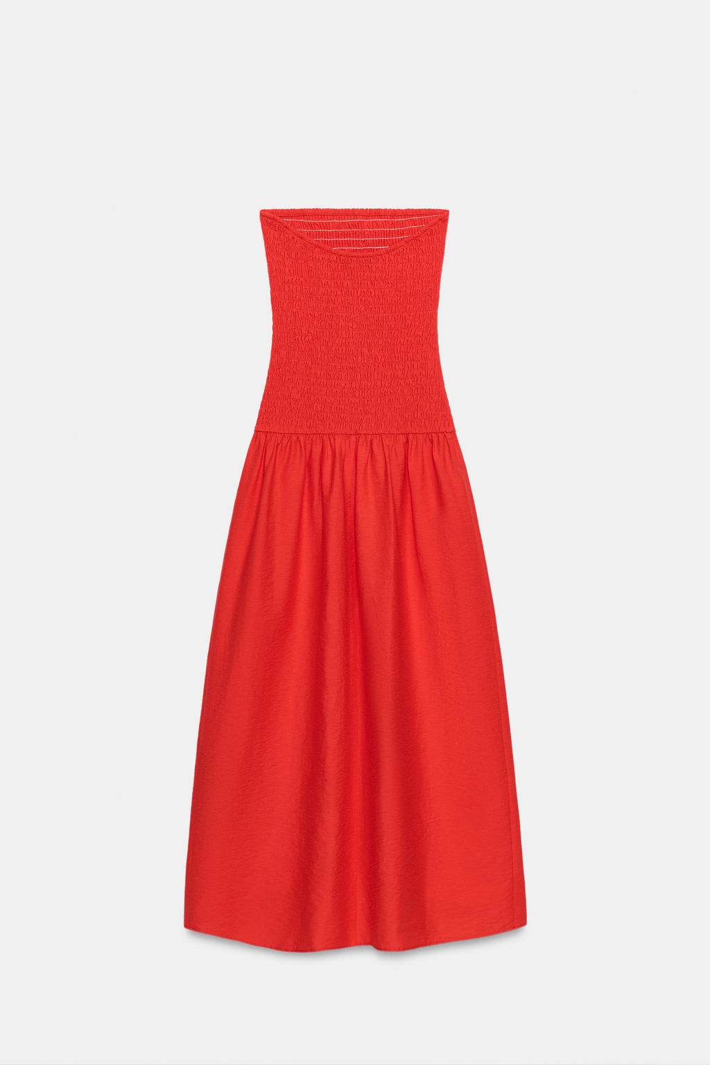 VESTIDO MIDI NIDO DE ABEJA / ROJO - Zara фото 7