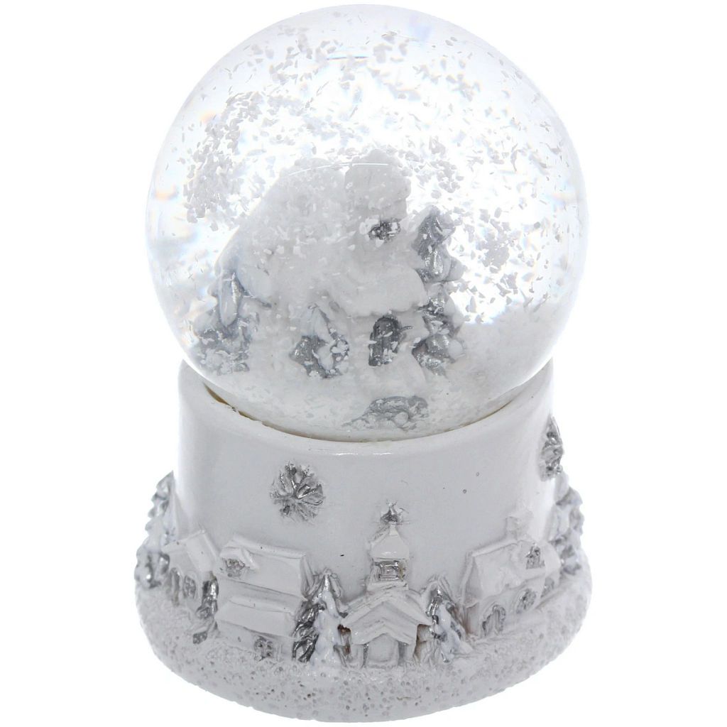 Сувенир Снежный шар "Новогодние пейзажи" 4.5*4.5*6 см (с подсветкой), микс