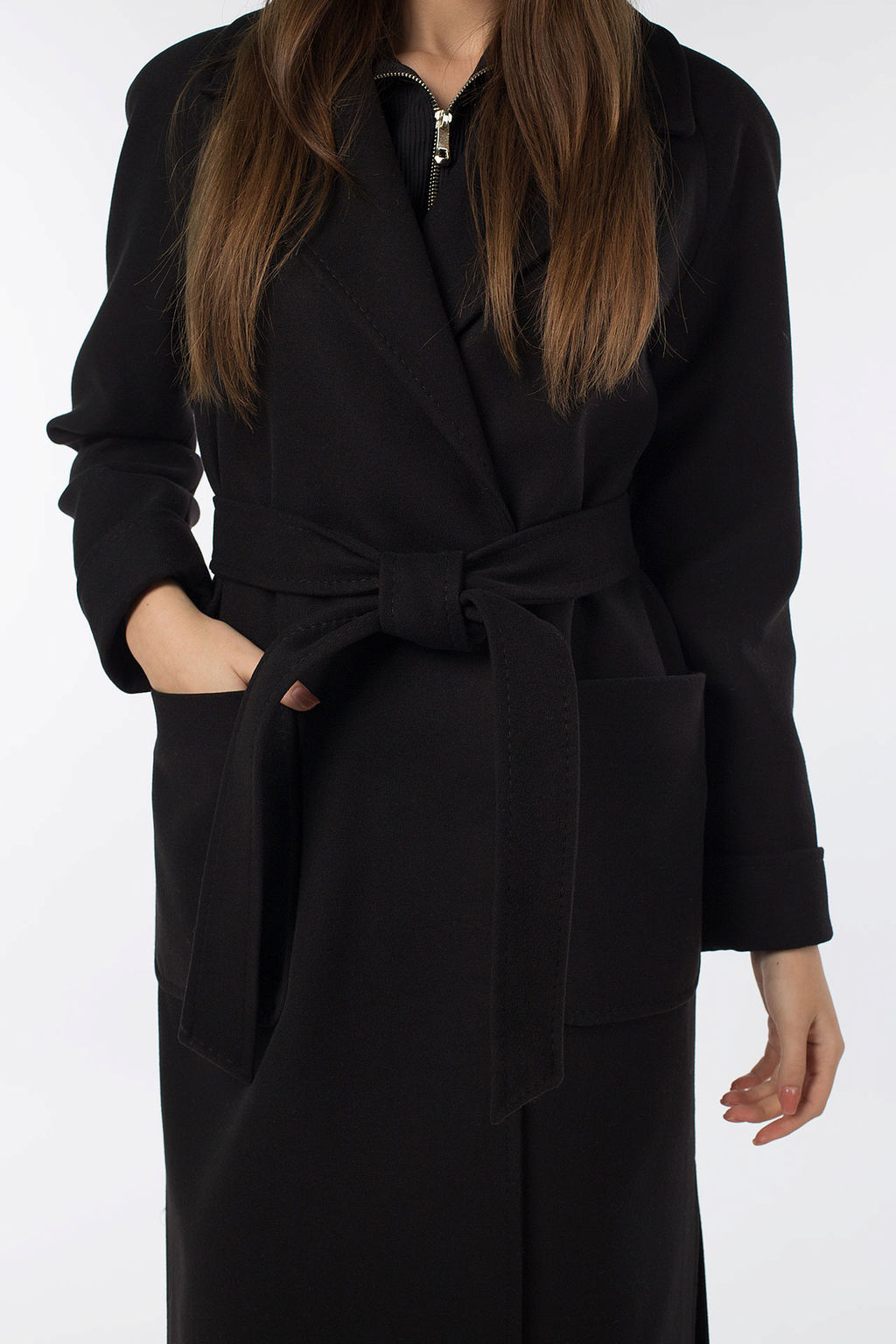 01-10818 Пальто женское демисезонное Classic Reserve (пояс) - El podio фото 11