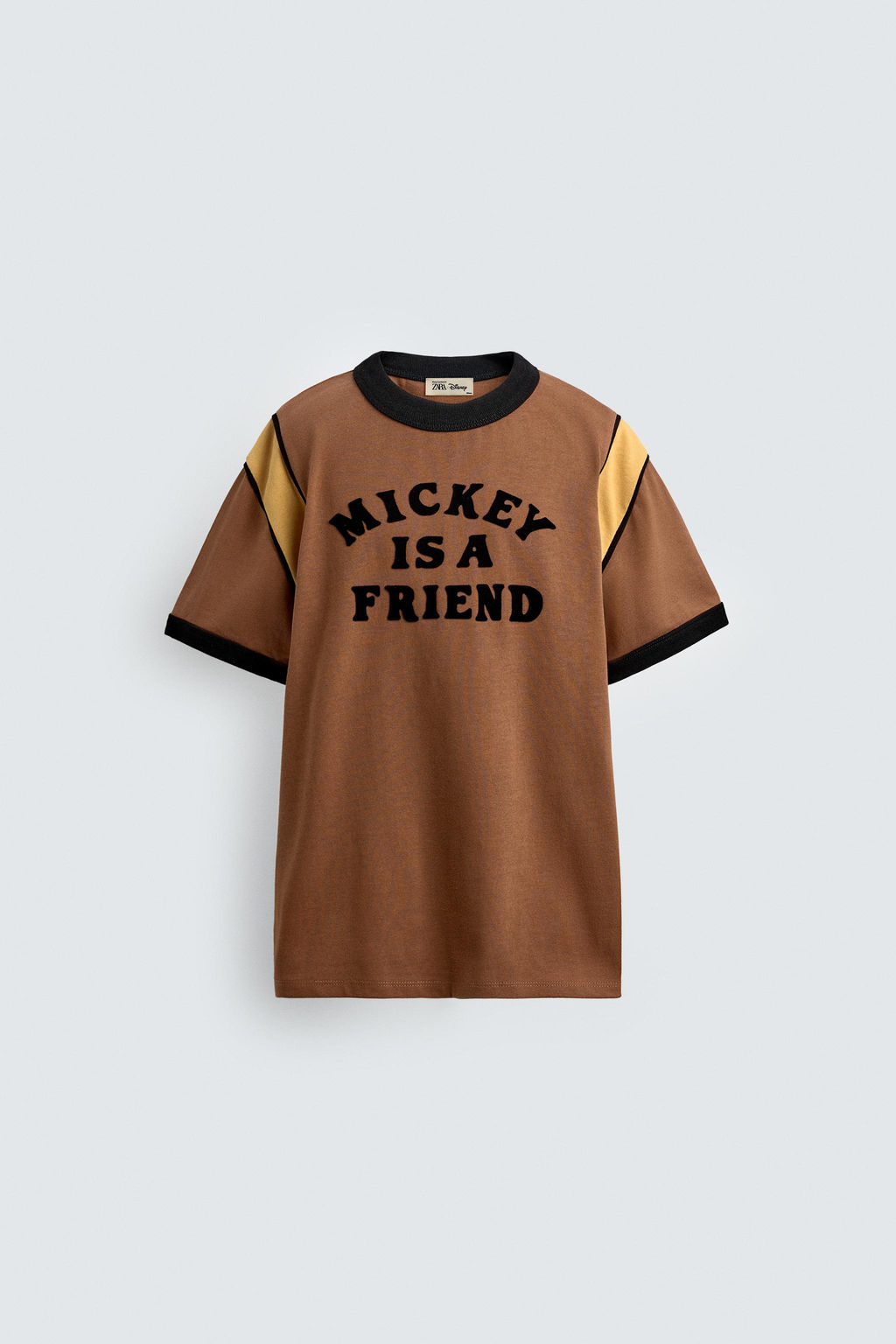 RIB T-SHIRT WITH CONTRAST SLOGAN HARRY LAMBERT FOR ZARA X DISNEY