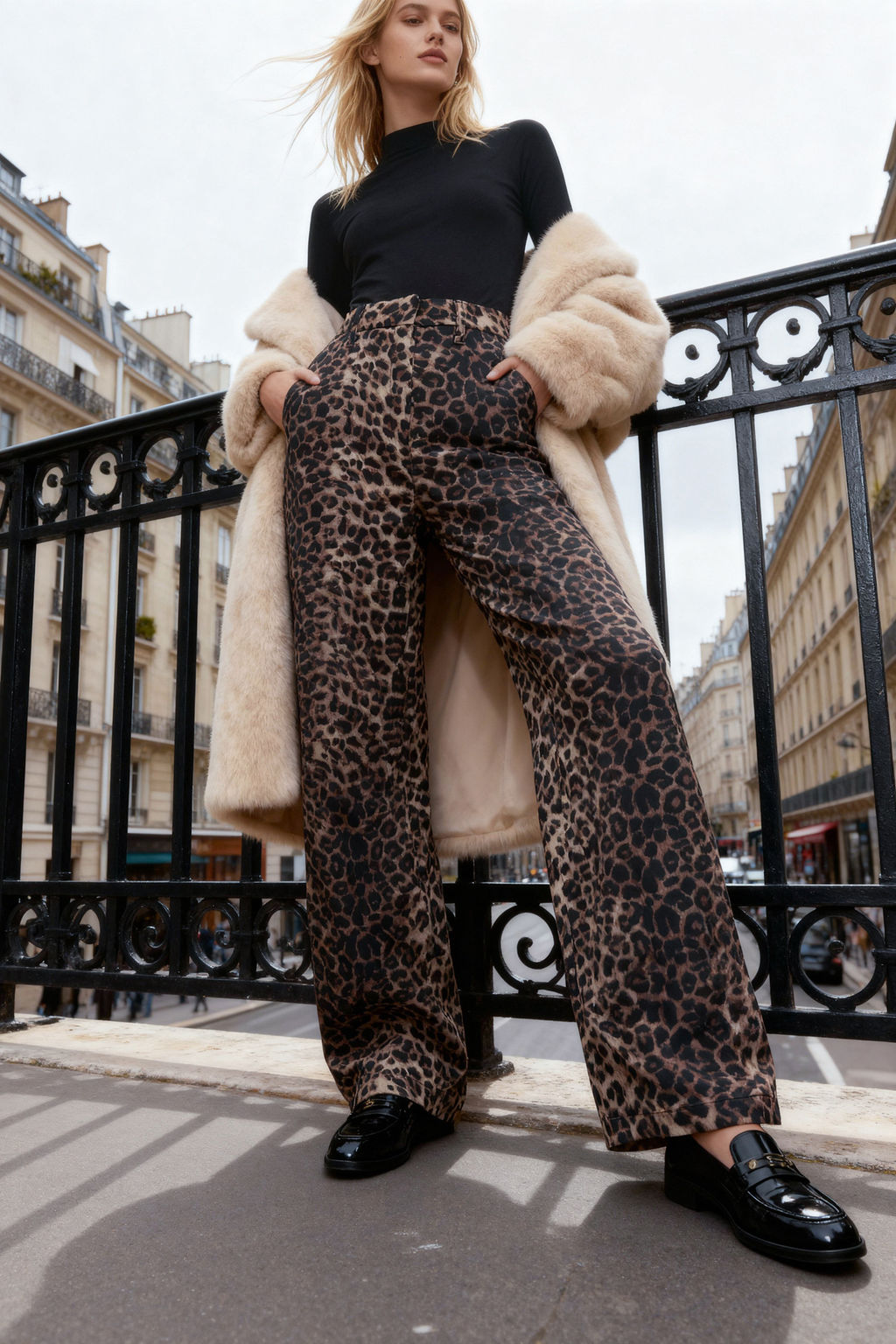 TRENDYOLMILLA Cok Renkli Kaplan Desenli Straigth/Duz Kesim Dokuma Pantolon TWOAW25PL00030 фото 9