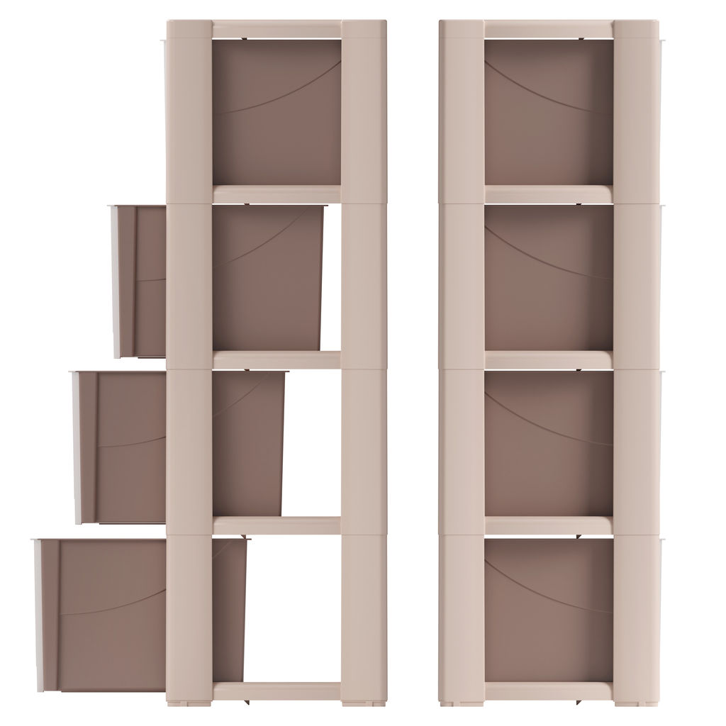 Комод п/эт. 4 секции "Колорит" (бежевый)