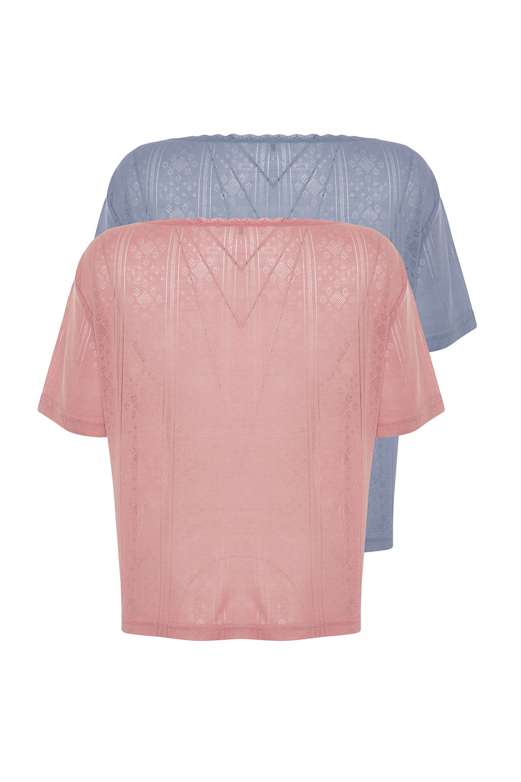 Trendyolmilla Cok Renkli 2li Paket Pointel Ajurlu/Delikli Orme Pijama Ustu THMSS24PT00276  фото 9