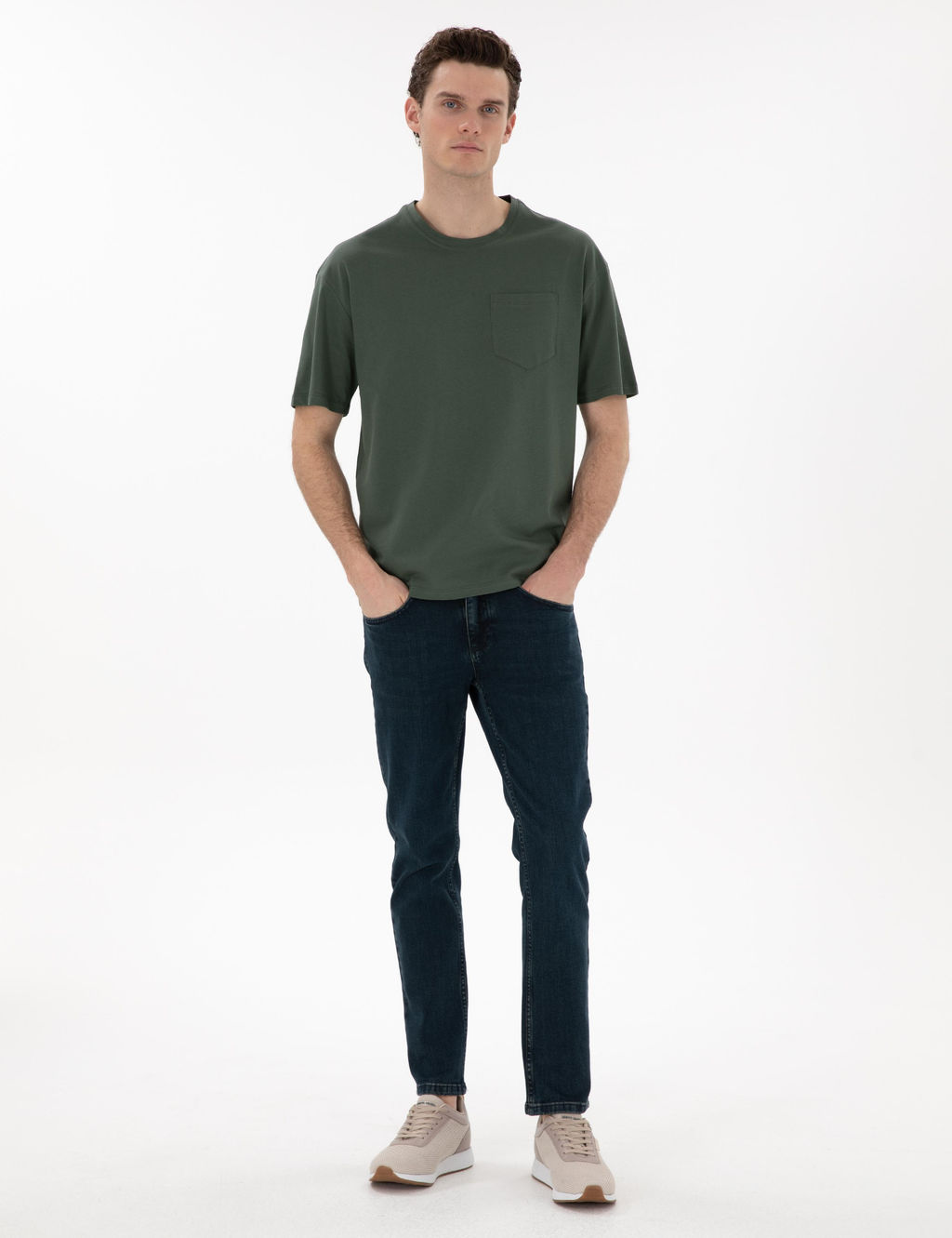 Koyu Ye_il Comfort Fit Basic Ti__rt - Pierre cardin фото 4
