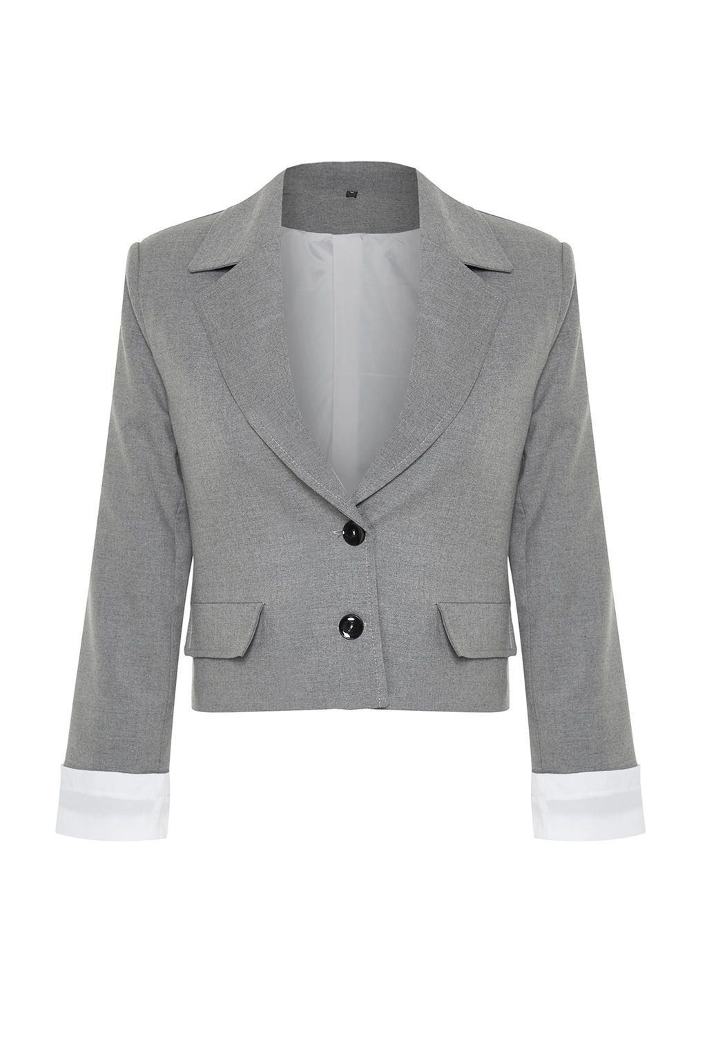 TRENDYOLMILLA Antrasit Kolu Manset Detayl? Dokuma Blazer Ceket TWOSS24BC00015  фото 8