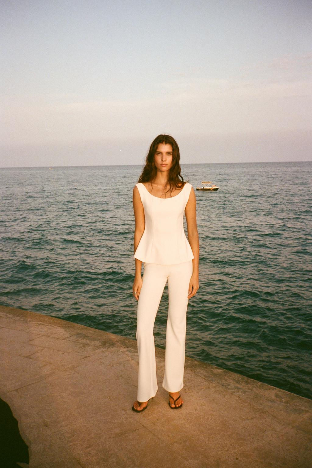CREPE FLARE TROUSERS