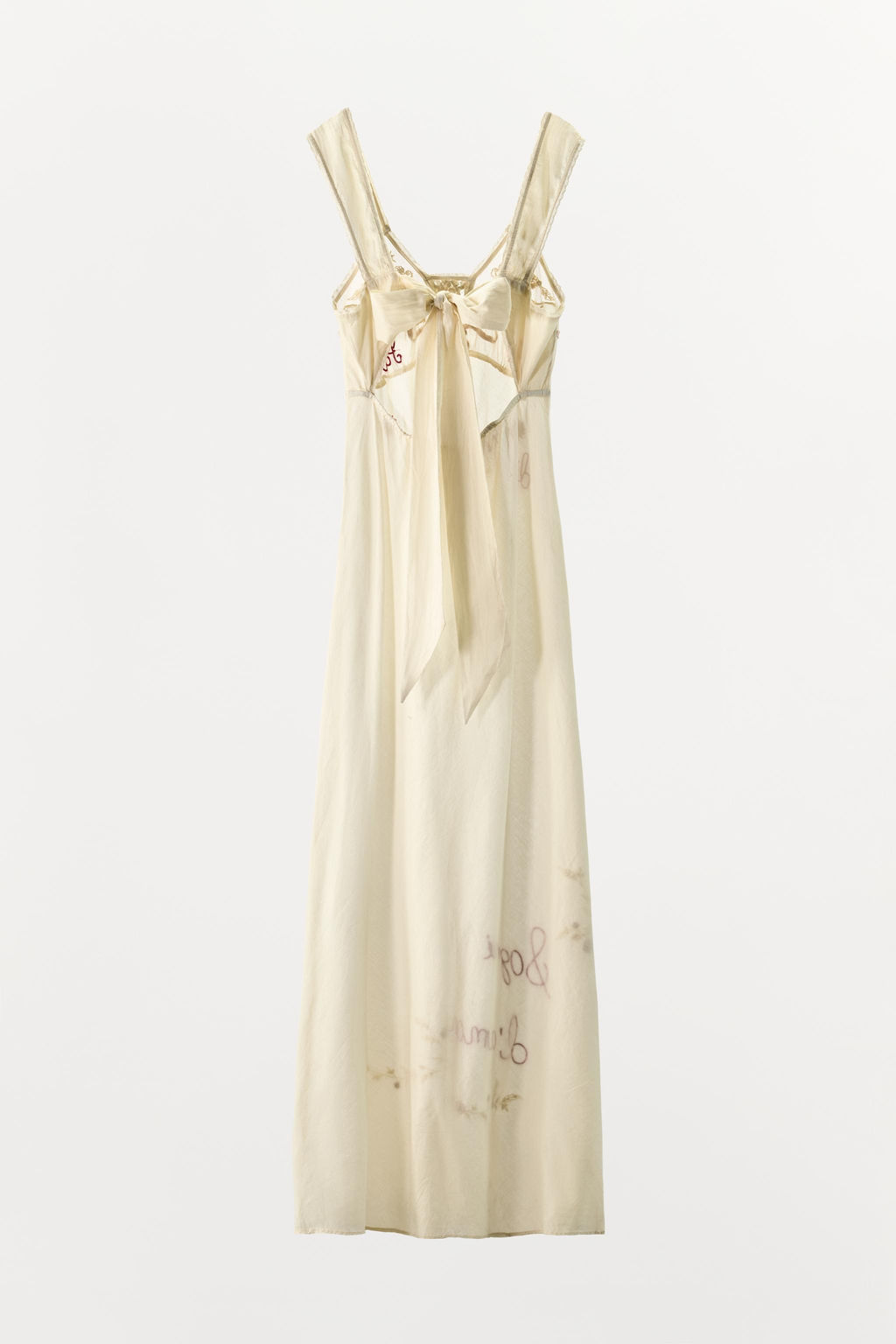 VESTIDO BORDADOS FLORES TEXTO ABALORIOS / Crudo - Zara фото 8