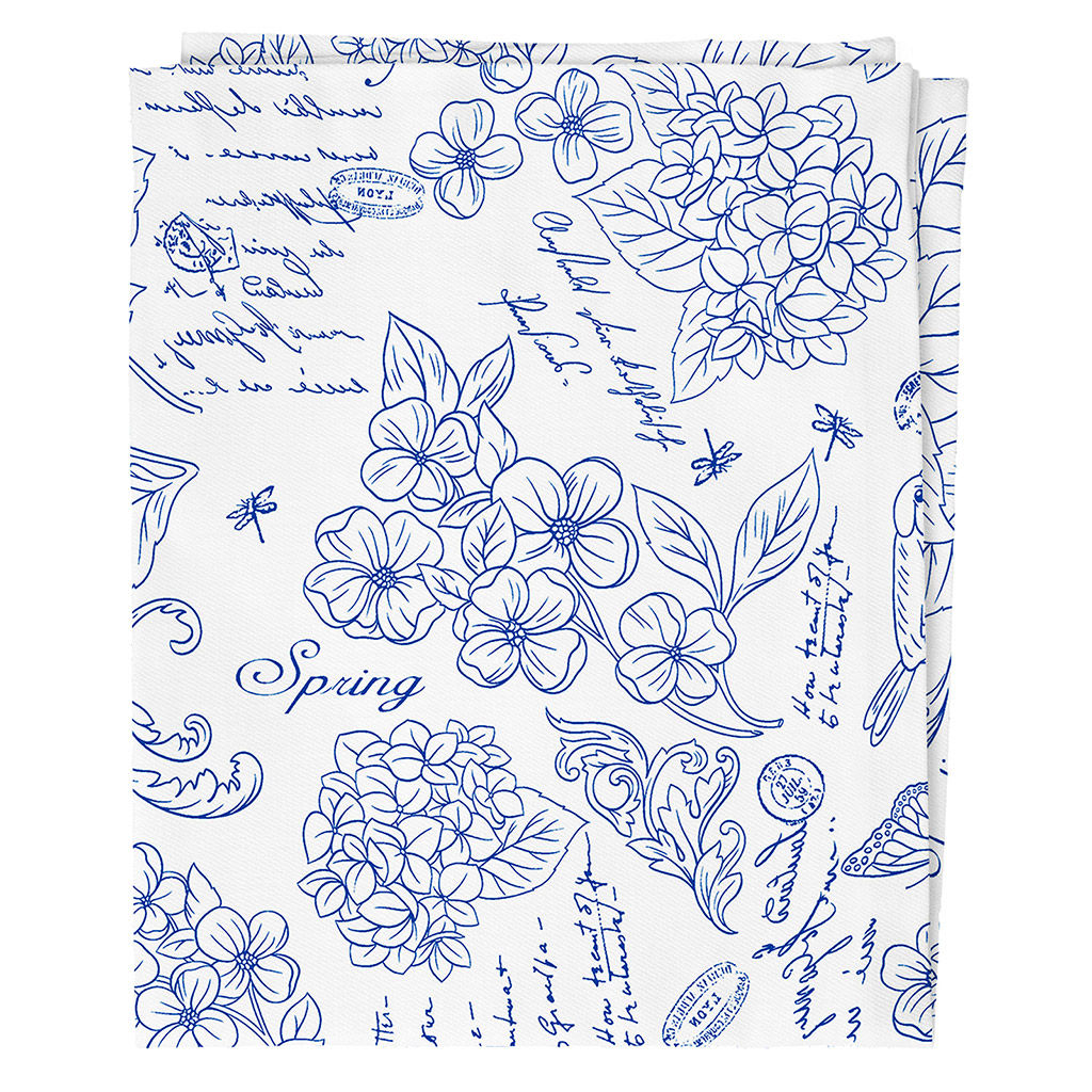 Жозефина, синий Скатерть 220х145см, длина стола до 180см, на 8-10 персон, хлопок Премиум 186г/м2, Домашняя мода (Россия)  фото 4