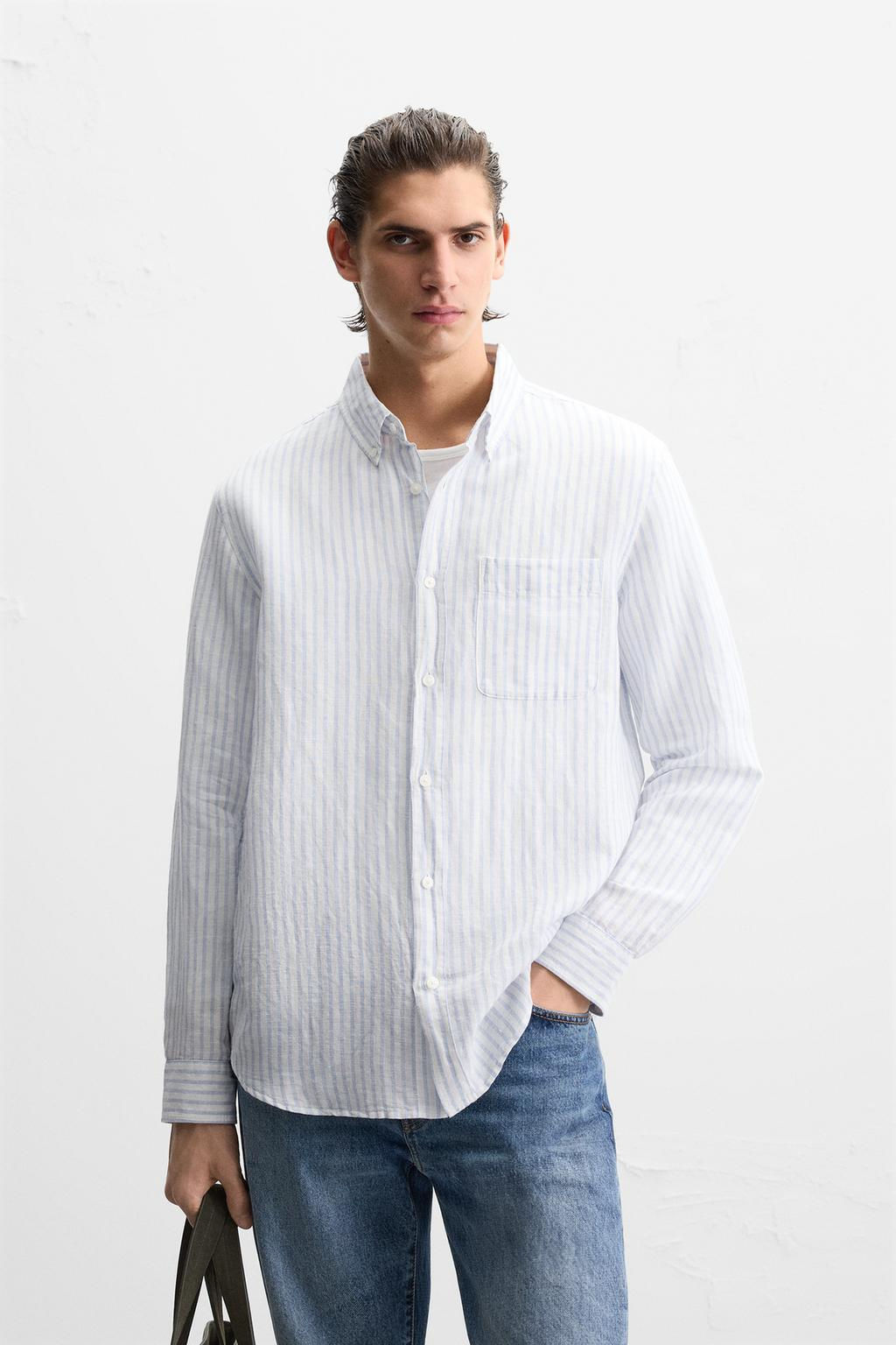 COTTON - LINEN SHIRT - Zara фото 34