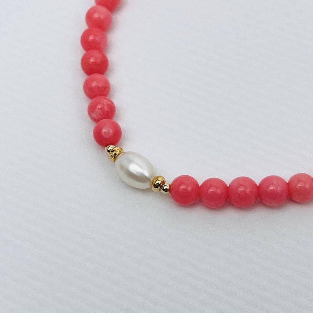Браслет из розового Коралла и Жемчуга - Радуга самоцветов фото 3