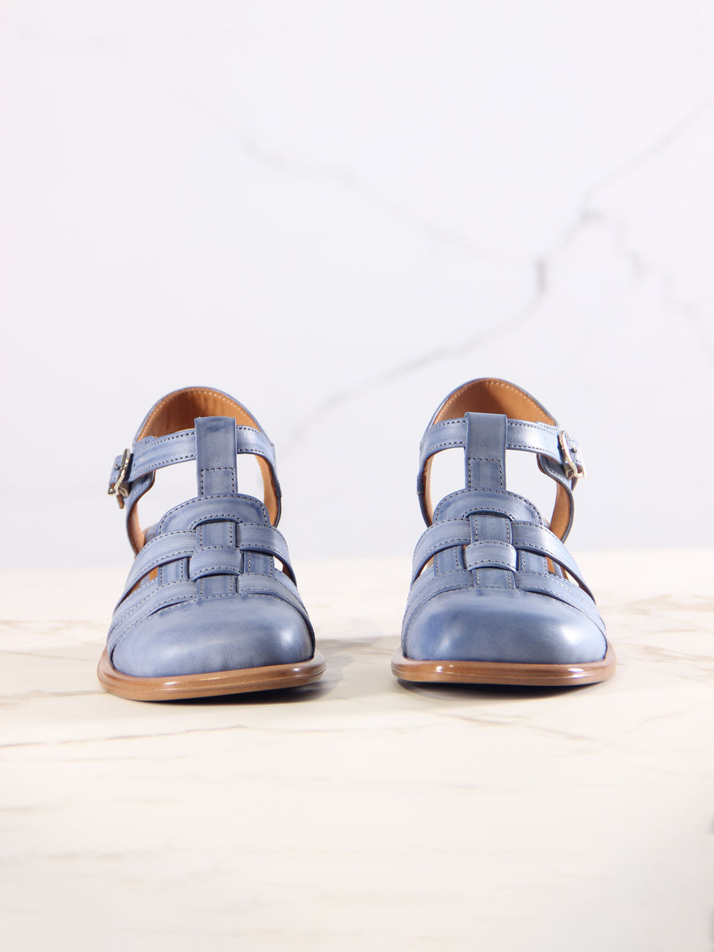 Босоножки 5035.23663bе. Вакса джинс+коричневый